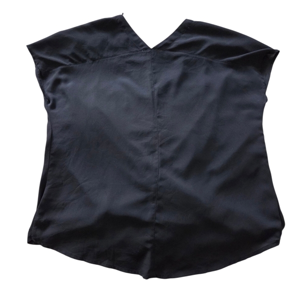 Lush Black Wrap Blouse Front Buttons - Picture 4 of 4